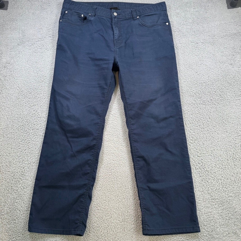 prAna Mens Slim Fit‎ 5-Pocket Pants Navy Blue Organic Cotton Stretch 38x29